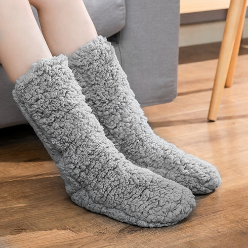 Women Ladies Girls Winter Warm Fleece Sherpa Indoor Home Stockings Slipper Socks